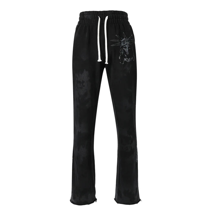 LOST INTRICACY Rhinestone Sweatsuit Set Black Splatter Gravity NYC