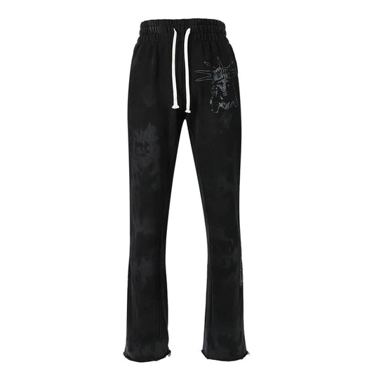 LOST INTRICACY Rhinestone Sweatsuit Set Black Splatter Gravity NYC
