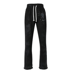 LOST INTRICACY Rhinestone Sweatsuit Set Black Splatter Gravity NYC