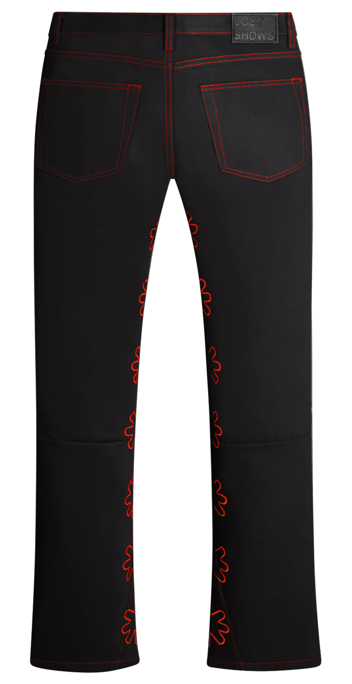 LOST SHDWS Outline Denim Pant (Black/Red)