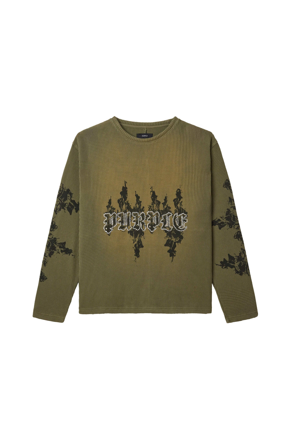 PURPLE BRAND M1070 Gothic Flames Waffle Knit Shirt - Gravity NYC