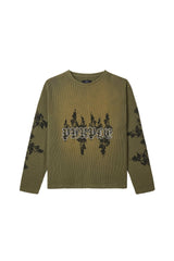 PURPLE BRAND M1070 Gothic Flames Waffle Knit Shirt - Gravity NYC