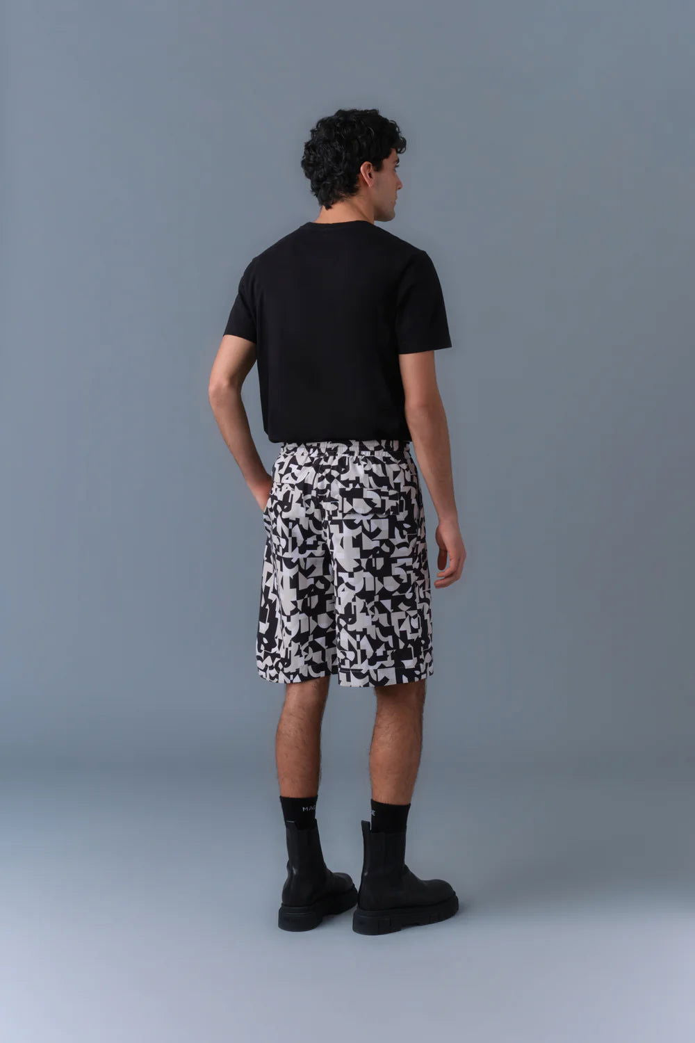 MACKAGE Dante Abstract Geometric Recycled Shorts - Gravity NYC