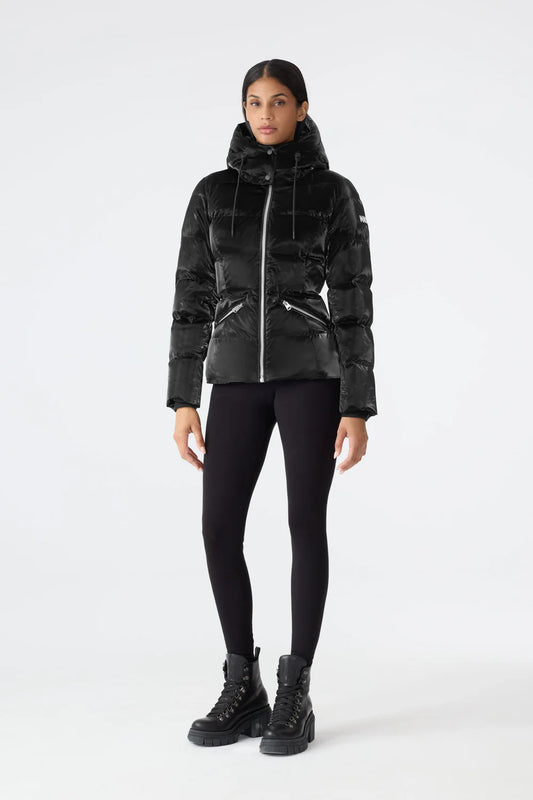MACKAGE Madalyn-GLO High-Gloss Down Jacket with Removable Hood