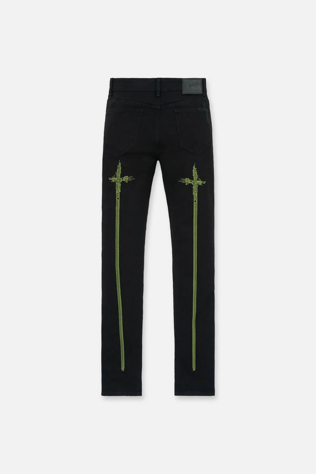 RTA Bryant Black Green Digital Cross Jeans - Gravity NYC