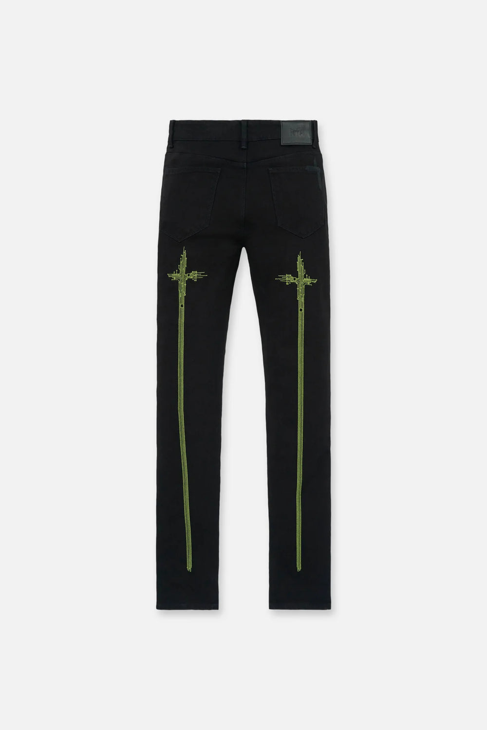 RTA Bryant Black Green Digital Cross Jeans - Gravity NYC
