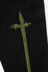RTA Bryant Black Green Digital Cross Jeans - Gravity NYC