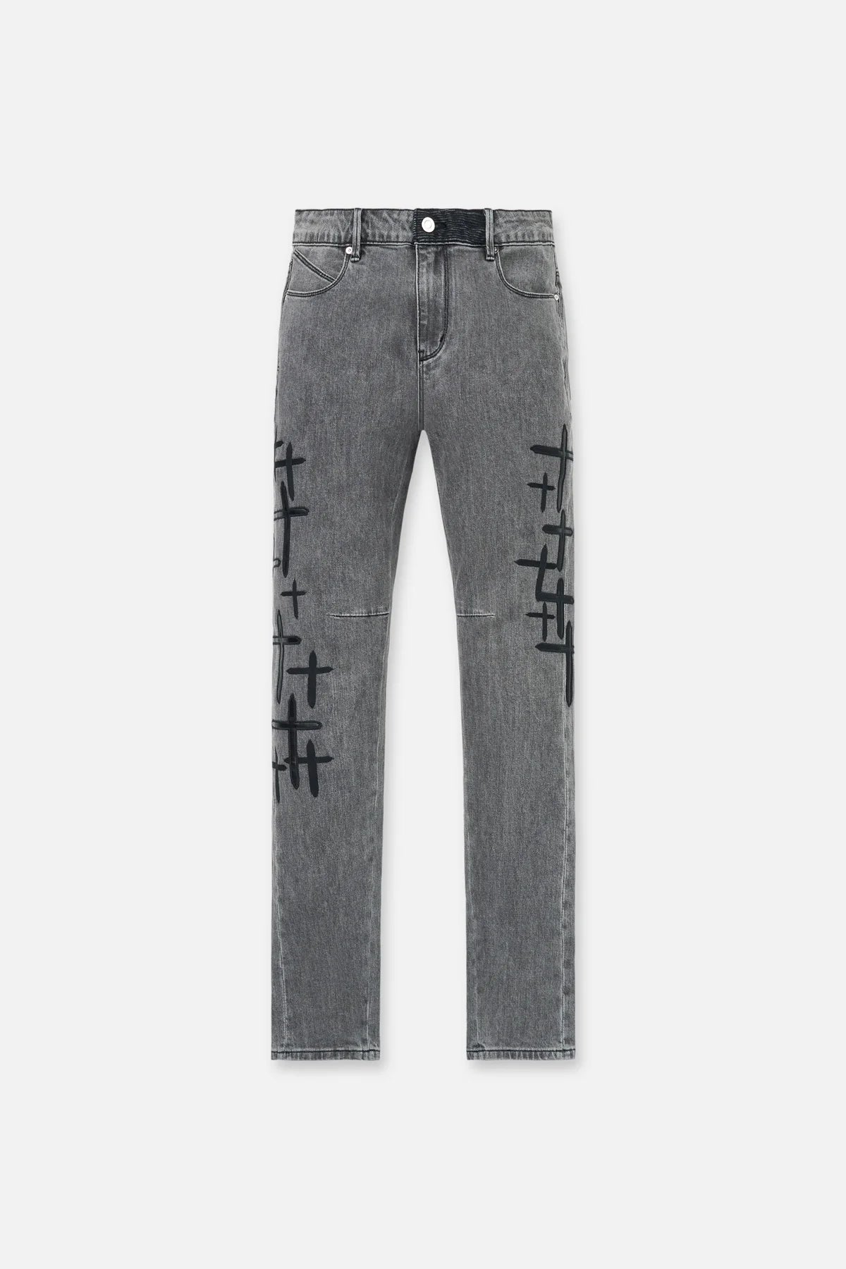 RTA Bryant Clouded Mist Cross Patch Jeans - Gravity NYC