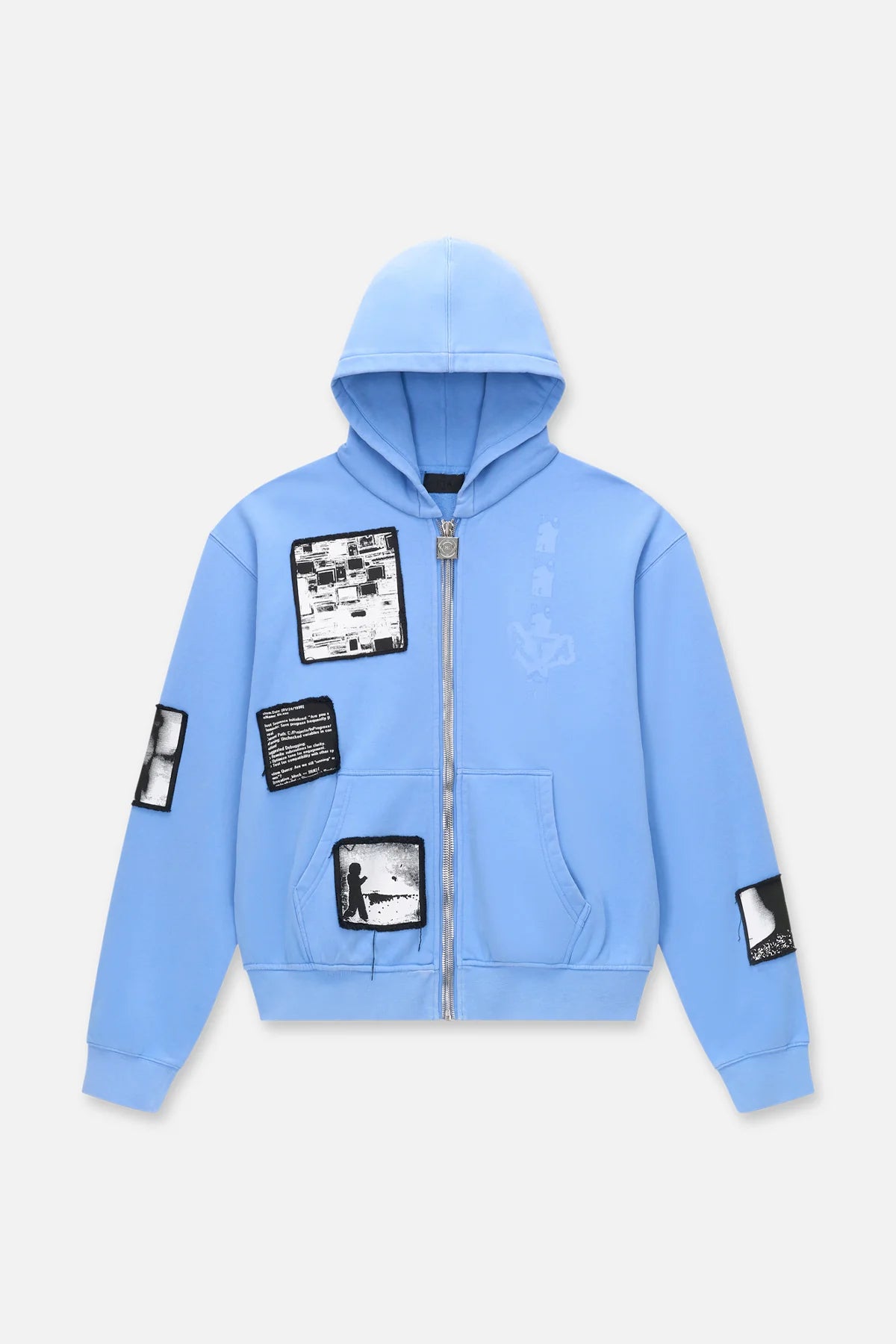 RTA Zev Blue Digital Patch Hoodie