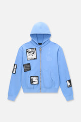 RTA Zev Blue Digital Patch Hoodie