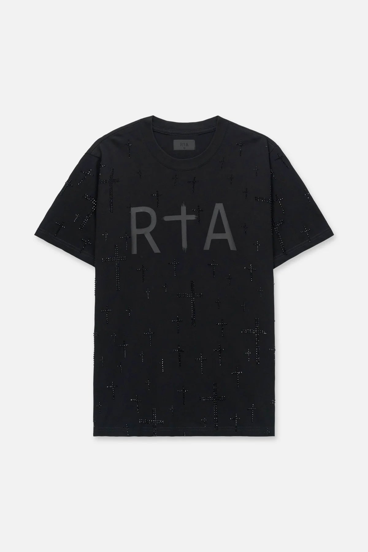 RTA Liam Black Crystal T-Shirt - Gravity NYC