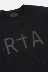 RTA Liam Black Crystal T-Shirt - Gravity NYC
