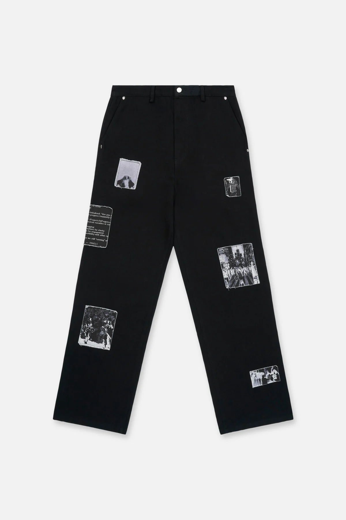 RTA Rex Black Vintage Patch Jeans