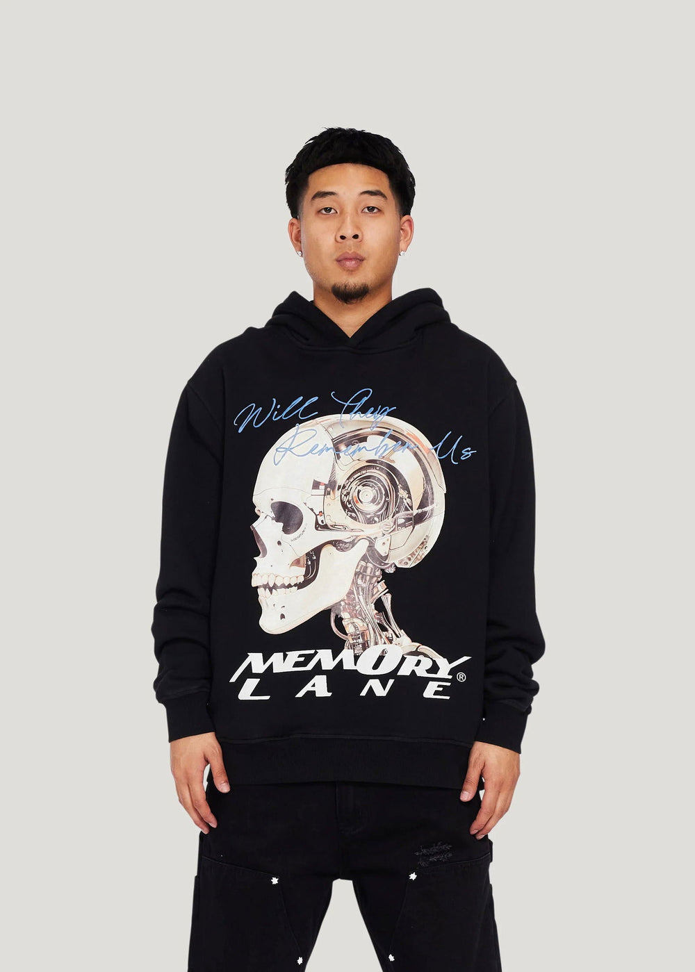MEMORY LANE T3 Skull Hoodie Vintage Black - Gravity NYC