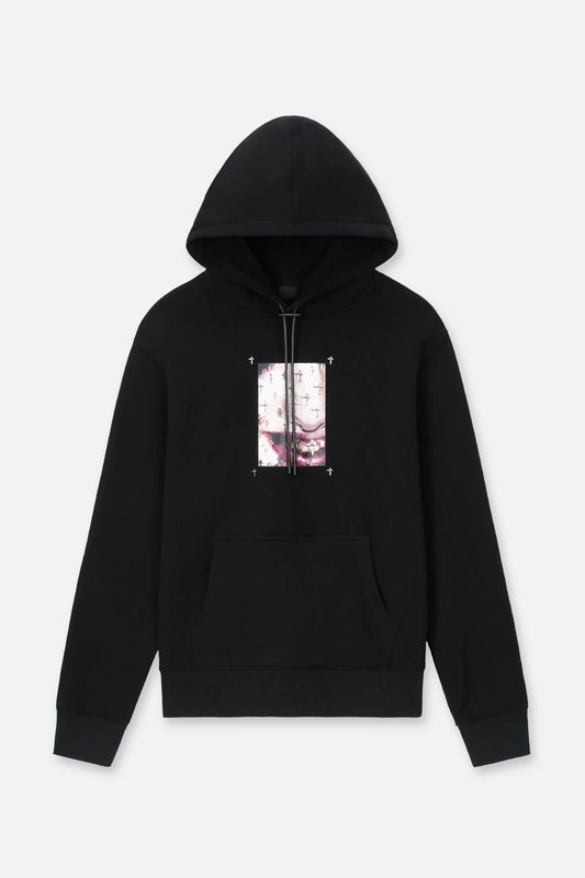 RTA Dion Black Cross Grillz Hoodie - Gravity NYC