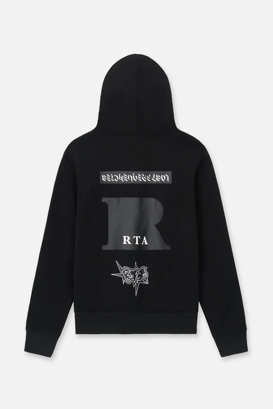 RTA Dion Black Cross Grillz Hoodie - Gravity NYC