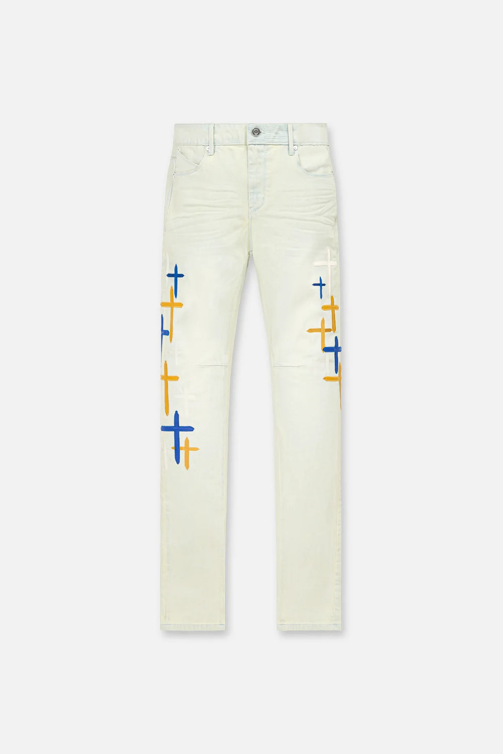 RTA Bryant Skinny Jean Stormy Sky Cross Patch - Gravity NYC