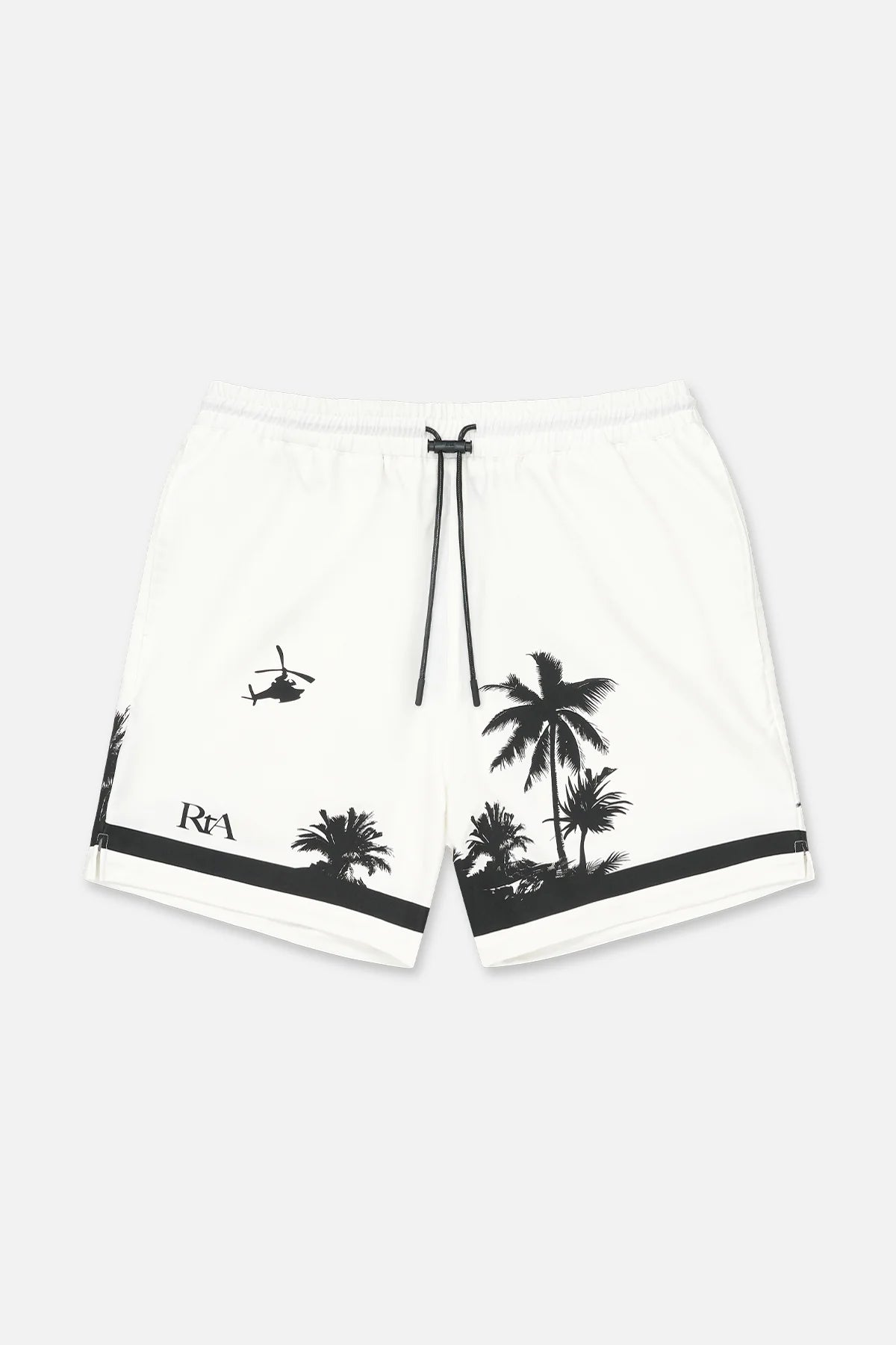 RTA Clyde White Palm Trees Shorts - Gravity NYC