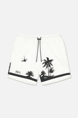 RTA Clyde White Palm Trees Shorts - Gravity NYC