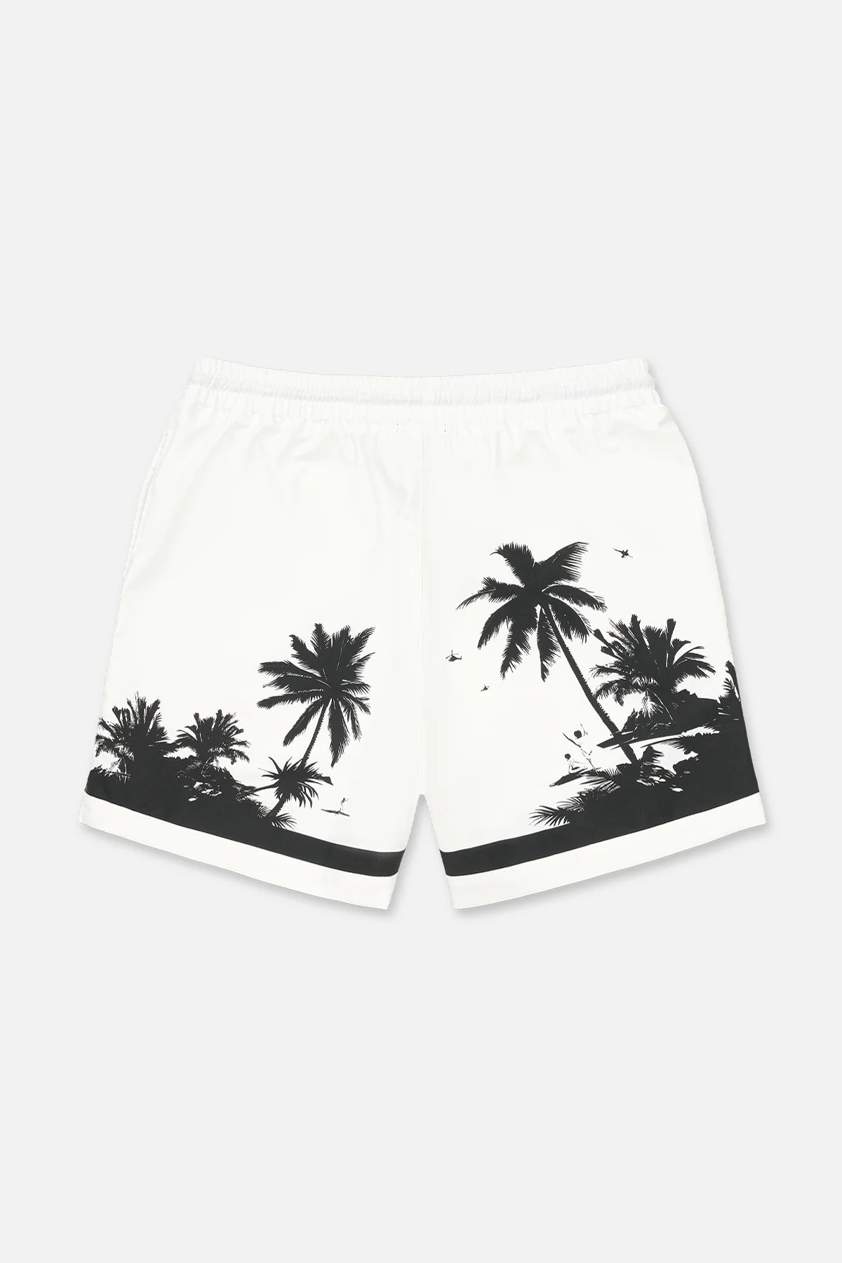 RTA Clyde White Palm Trees Shorts - Gravity NYC