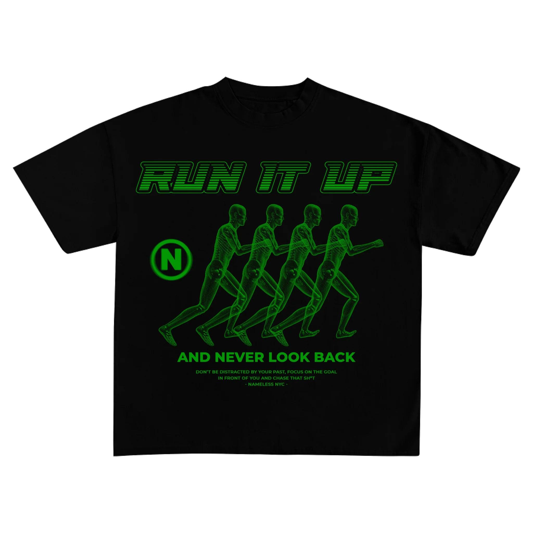 NAMELESS Black & Green Run it Up Tee Gravity NYC