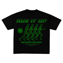 NAMELESS Black & Green Run it Up Tee Gravity NYC