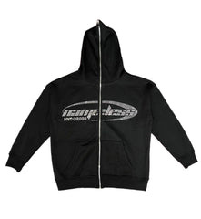 NAMELESS Rhinestone Full Zip Hoodie