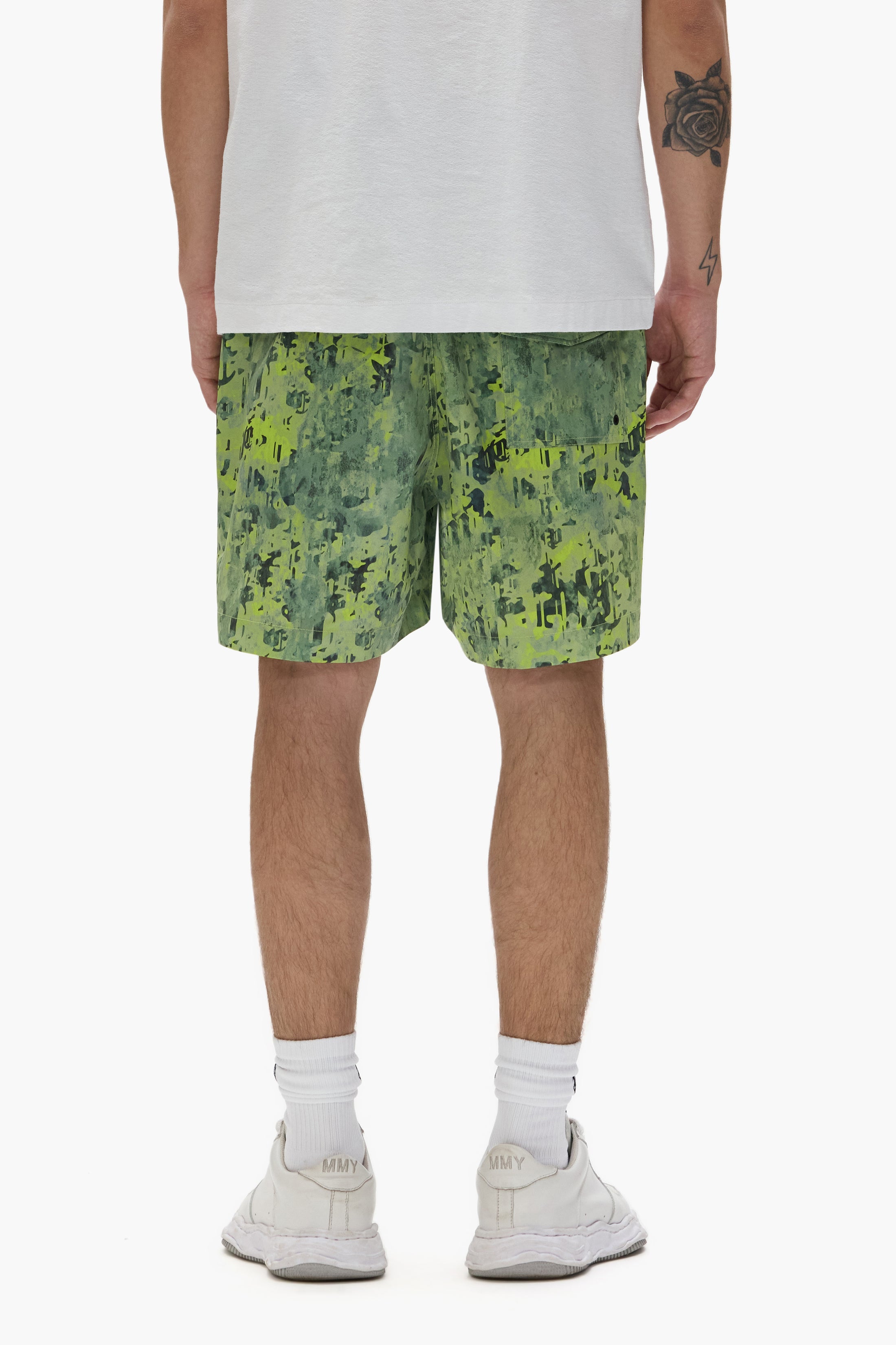 PURPLE BRAND P504 Worn Gothic Camo Swim Shorts - Gravity NYC