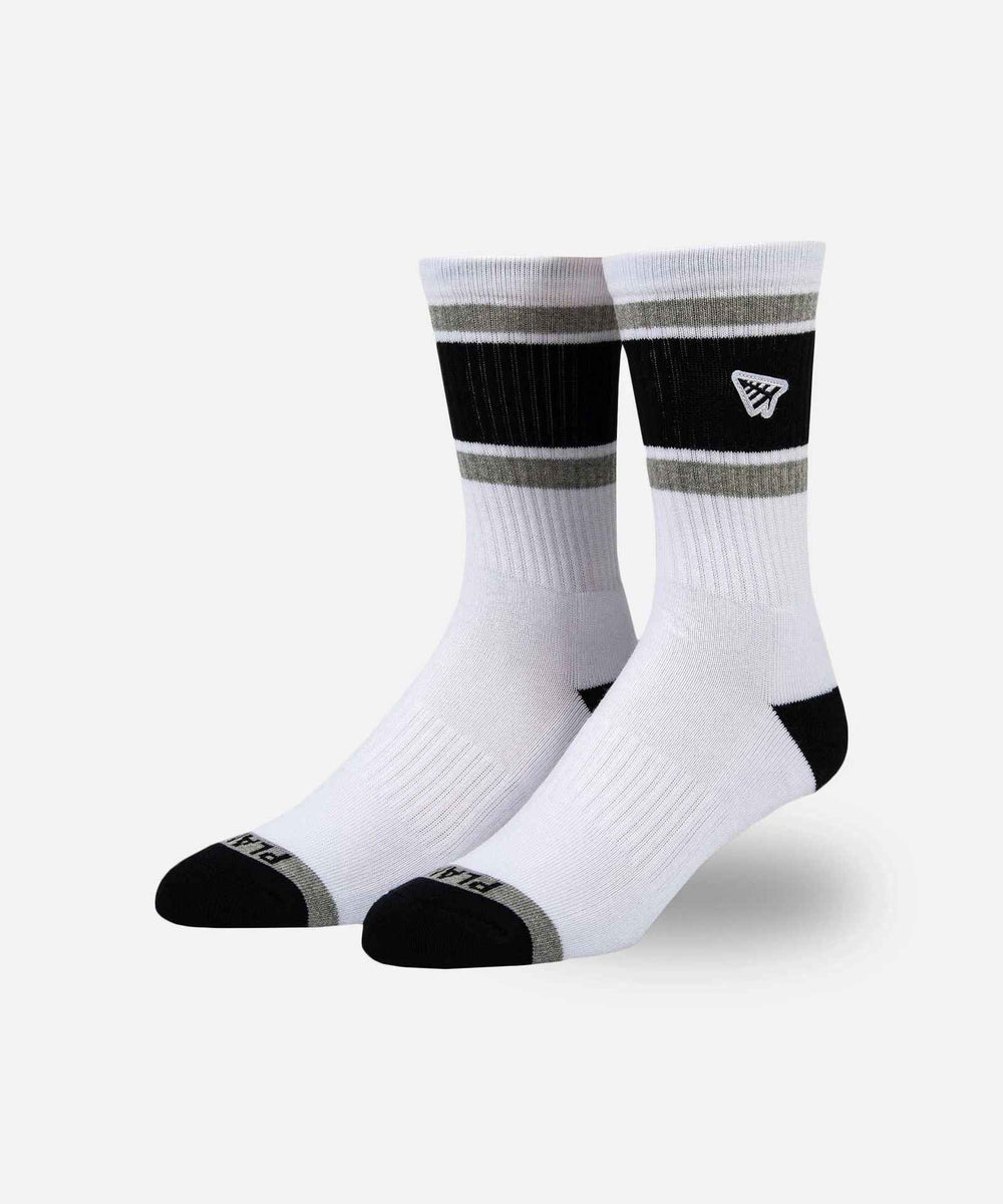 PAPER PLANES Embroidery Logo Patch Stripe Socks - Gravity NYC