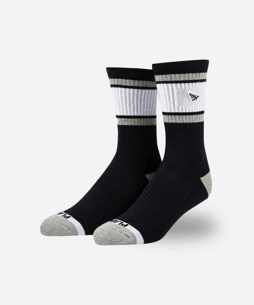 PAPER PLANES Embroidery Logo Patch Stripe Socks - Gravity NYC