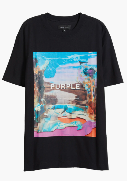 PURPLE BRAND P104 Oversized Graphic SS T-Shirt Gravity NYC