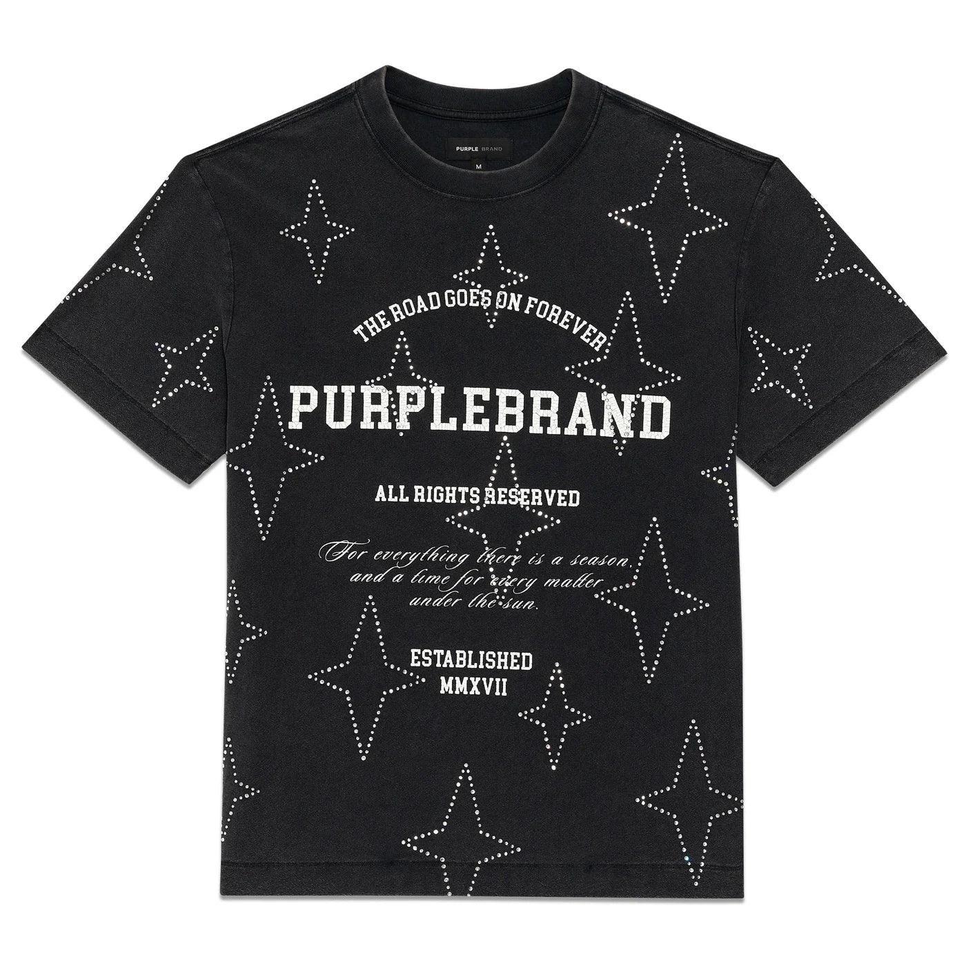 PURPLE BRAND P104 Stacked Crystals Stars Tee Gravity NYC