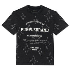 PURPLE BRAND P104 Stacked Crystals Stars Tee Gravity NYC