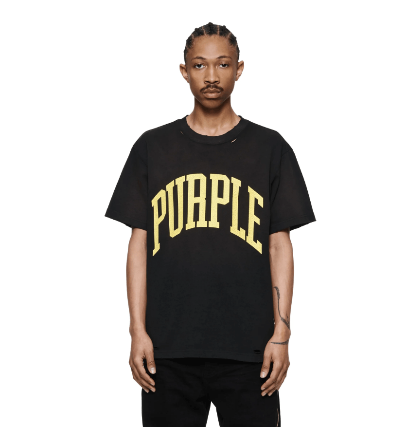 PURPLE BRAND P117 Collegiate T-Shirt (Black) Gravity NYC