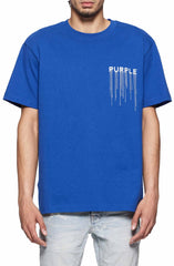 PURPLE BRAND P117 Wordmark Drip Tee Blue Gravity NYC