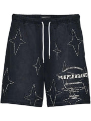 PURPLE BRAND P446 Stacked Crystals Stars Shorts Gravity NYC