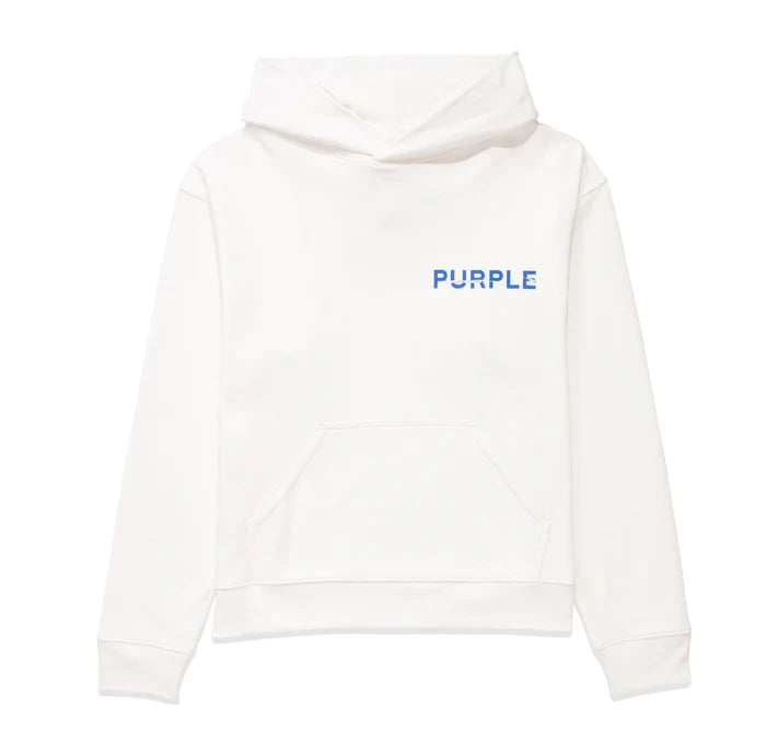 PURPLE BRAND P447 Blue Newsprint Hoodie Gravity NYC