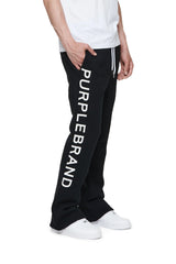 PURPLE BRAND P459 Wordmark Repeat Flared Pants Gravity NYC