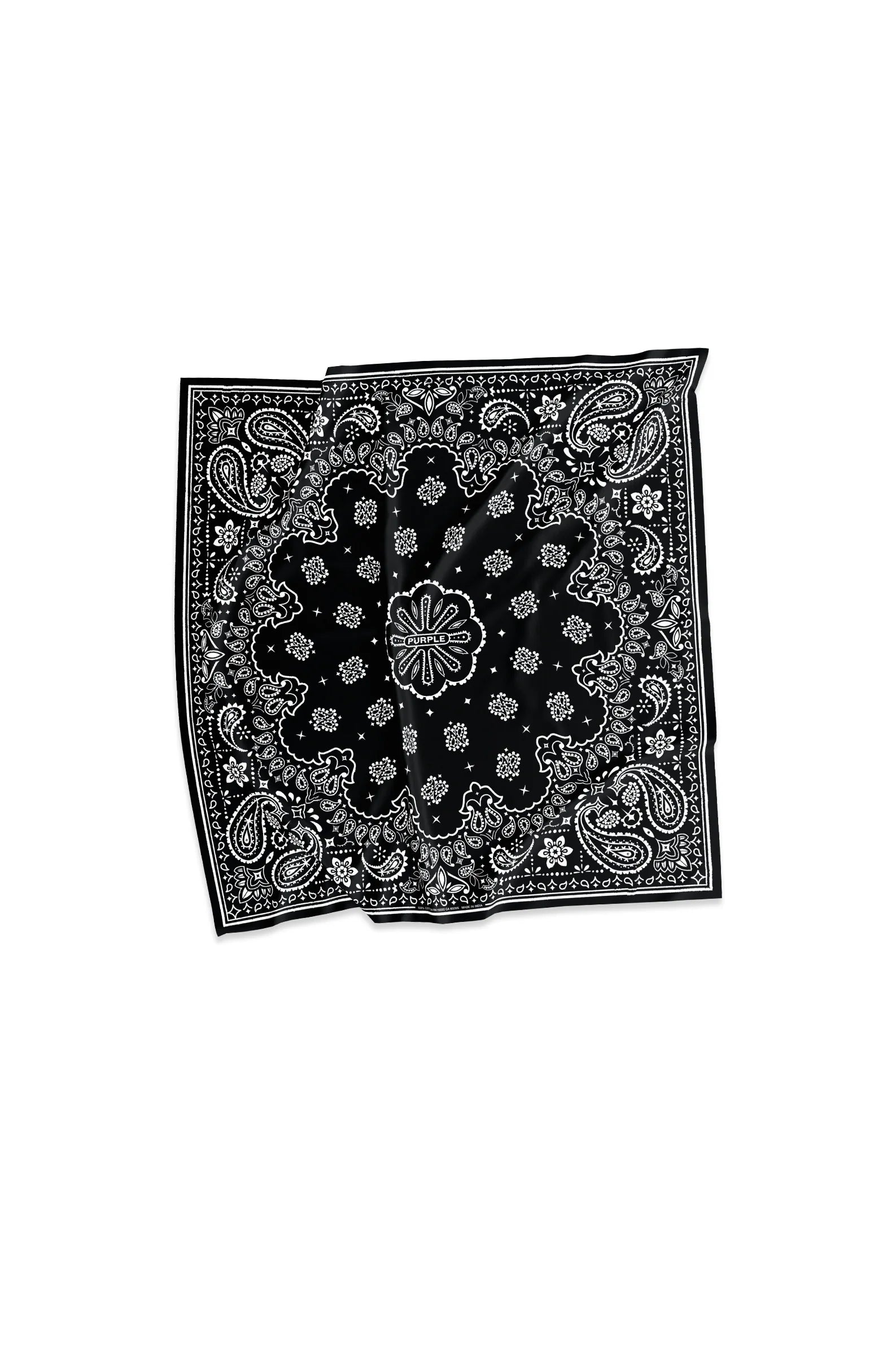 PURPLE BRAND P903 Printed Cotton Bandana Black Gravity NYC