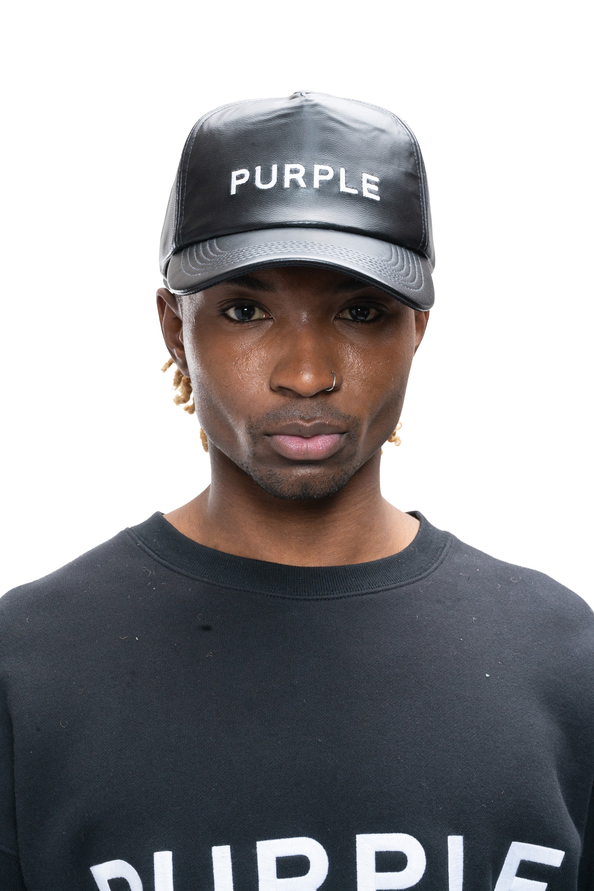 PURPLE BRAND Purple 5 Panel Leather Hat Gravity NYC