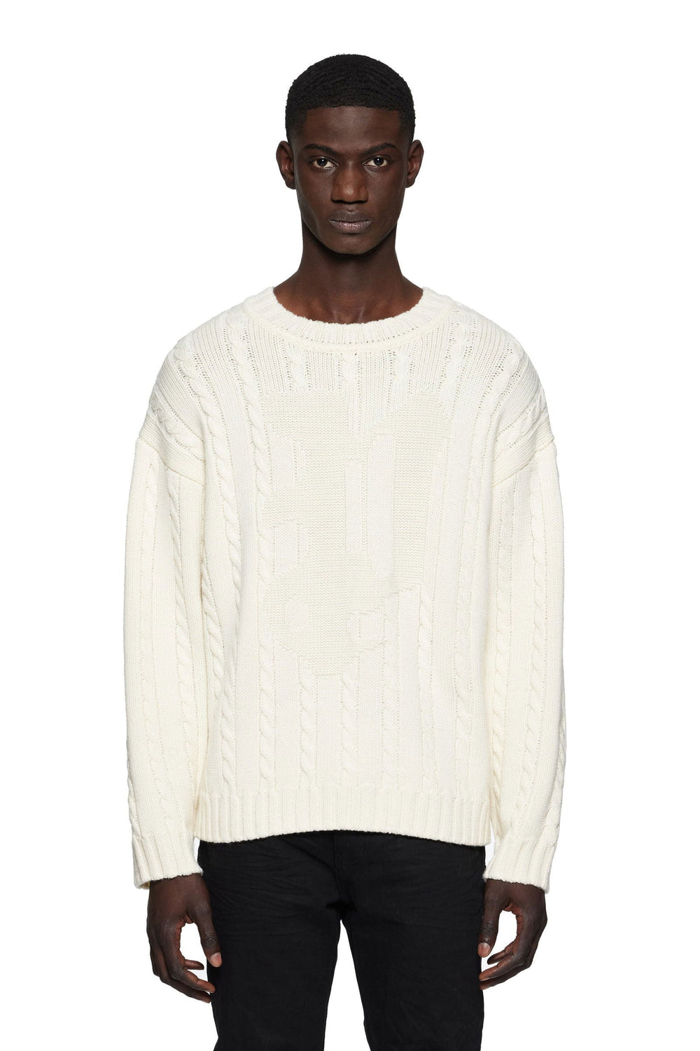 PURPLE BRAND M7029 Gothic P Cable Knit Sweater at Gravity NYC