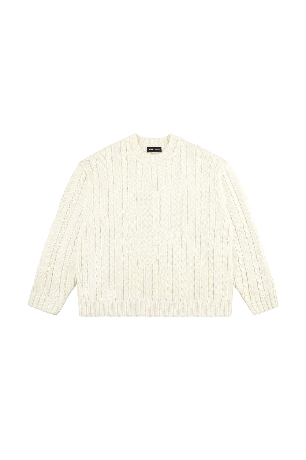 PURPLE BRAND M7029 Gothic P Cable Knit Sweater at Gravity NYC