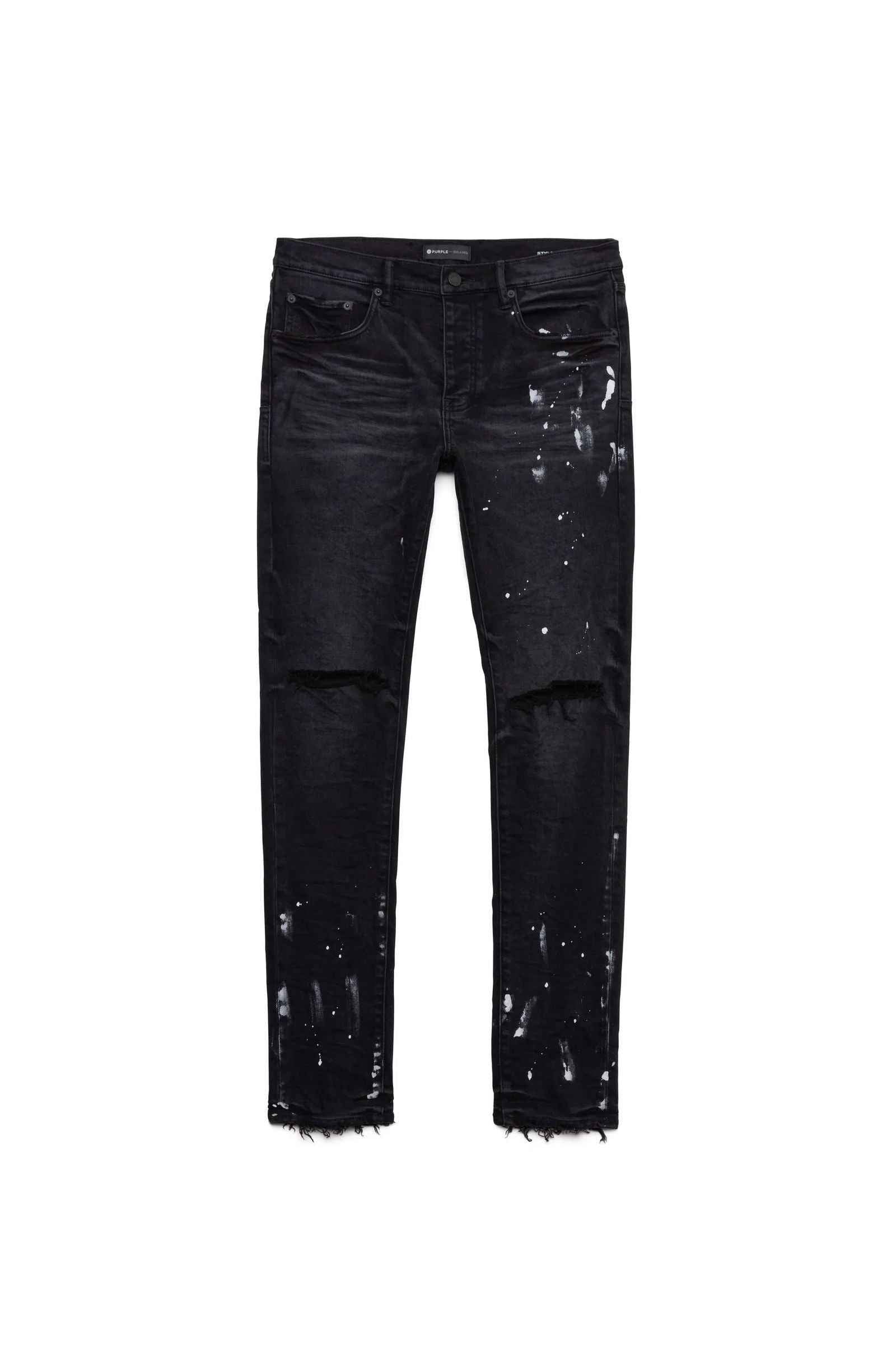 PURPLE BRAND P001 Black Resin Knee Slit - Gravity NYC