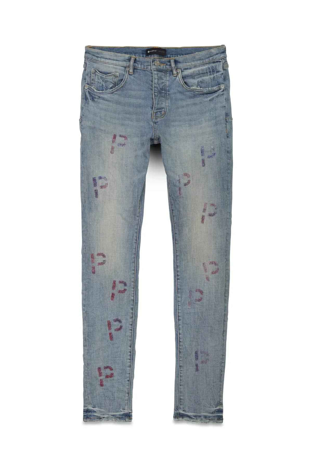 PURPLE BRAND P001 Light Indigo Embroidery Punch P - Gravity NYC