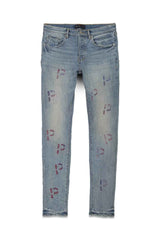 PURPLE BRAND P001 Light Indigo Embroidery Punch P - Gravity NYC