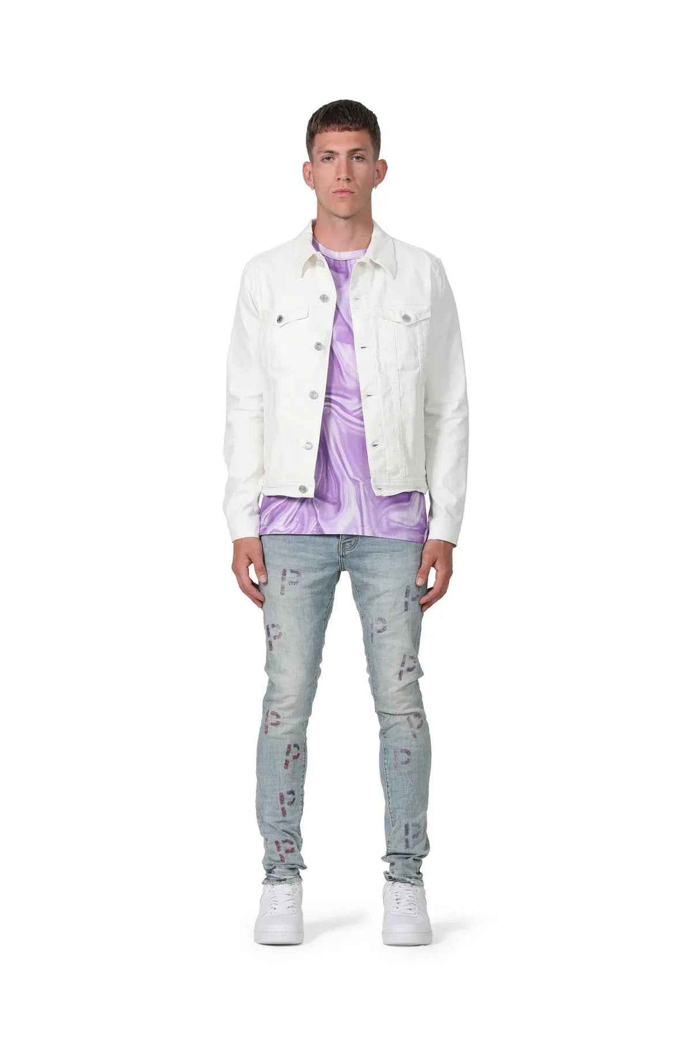 PURPLE BRAND P001 Light Indigo Embroidery Punch P - Gravity NYC