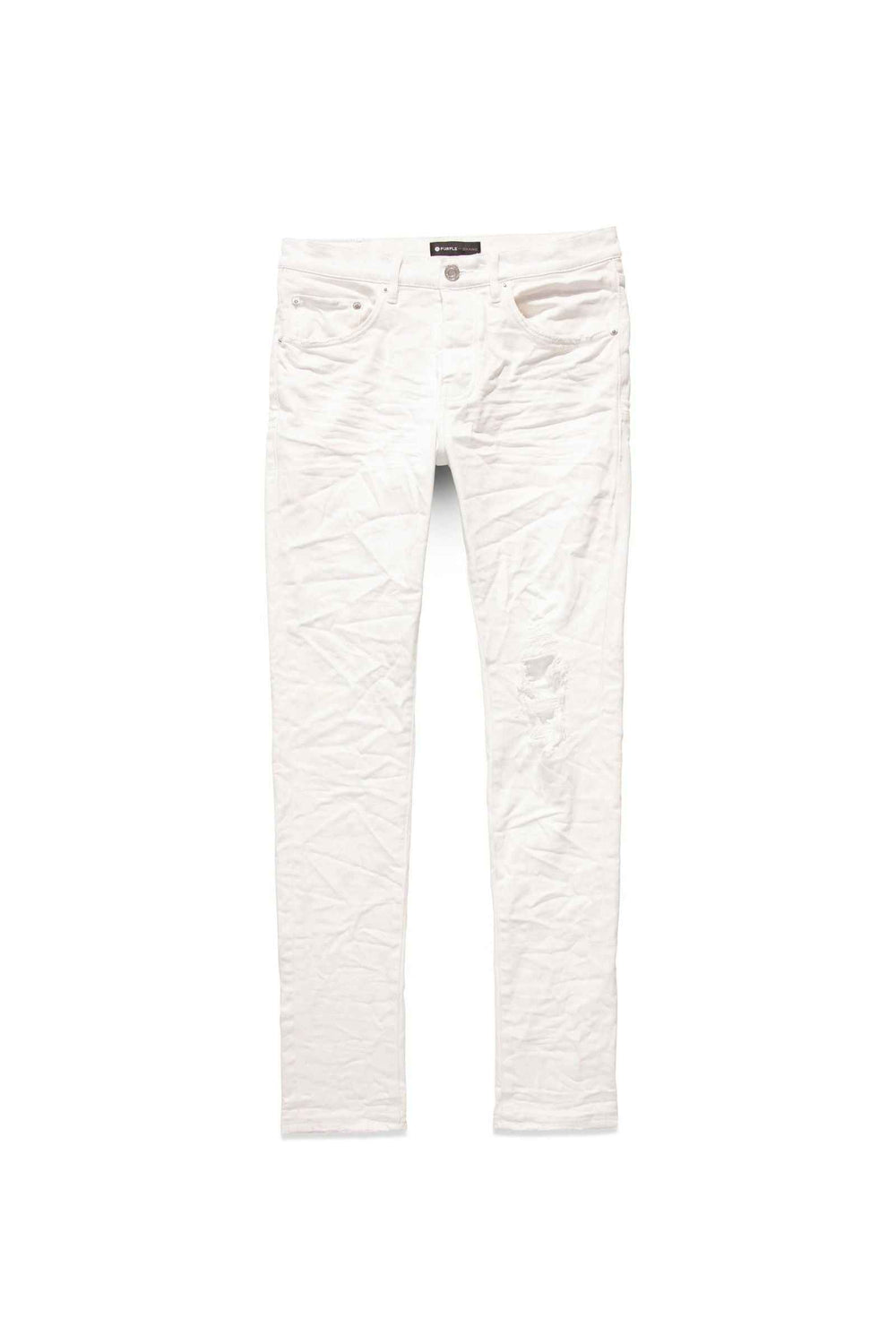 PURPLE BRAND P001 Optic White Knee Blowout - Gravity NYC