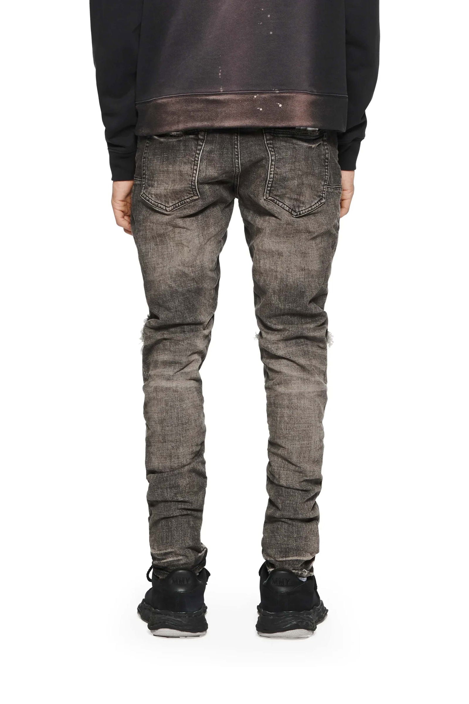 PURPLE BRAND P002 Grey Dirty Blowout Jeans