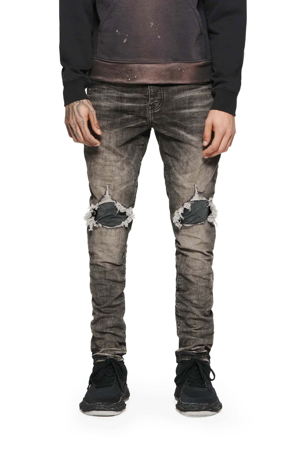 PURPLE BRAND P002 Grey Dirty Blowout Jeans - Gravity NYC
