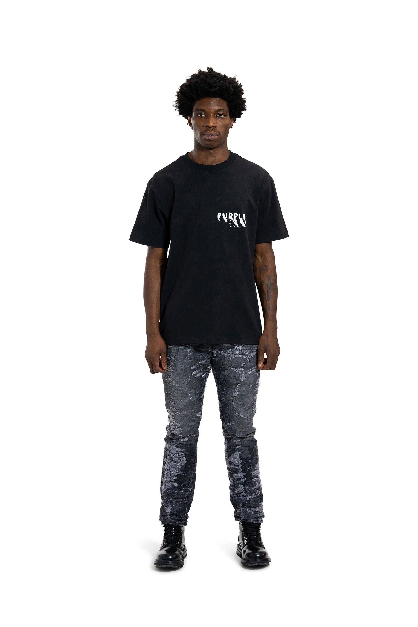 PURPLE BRAND P005 Jacquard Slim Straight Black - Gravity NYC